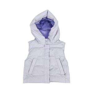 Athleta Girl Hooded Puffer Vest XS 6 Violet Purple Quilted Fleece Lined Zip Cozy